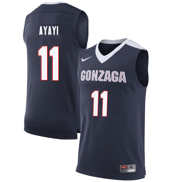 Men Gonzaga Bulldogs #11 Joel Ayayi College Basketball Jerseys Sale-Navy